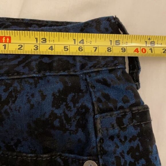 Free People Burnout Velvet Jeans Womens 27 Blue Black Winter Skinny - Picture 10 of 12